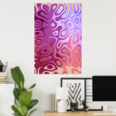 Marble Slick Metallic Burgundy Beige Poster (Heimbüro)
