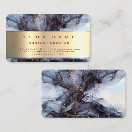 Marble Social Media Manager Content Creator Visitenkarte (Vorne/Hinten)
