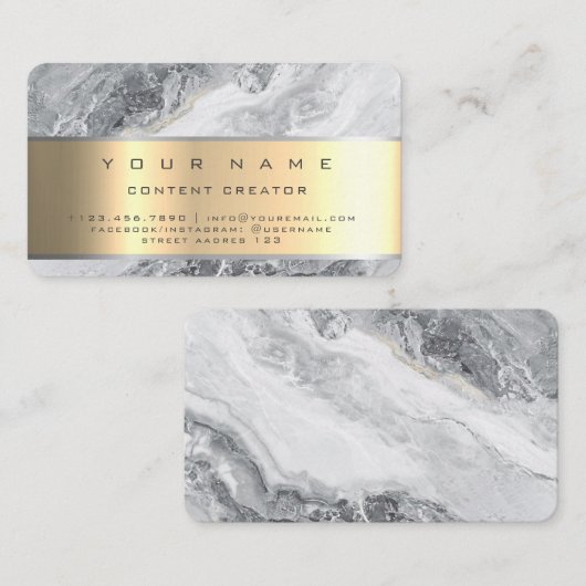 Marble Social Media Manager Content Creator Visitenkarte (Vorne/Hinten)
