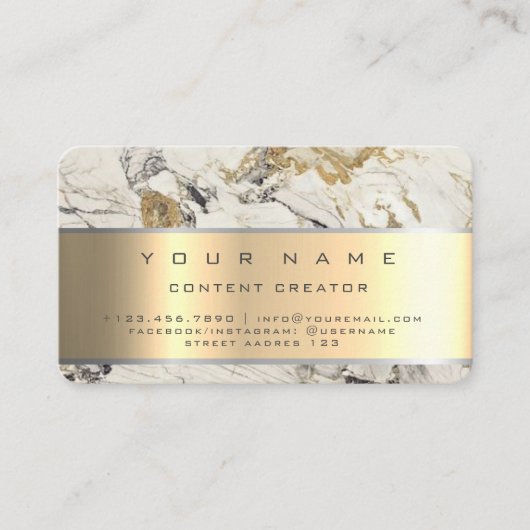 Marble Social Media Manager Content Manager Visitenkarte (Vorderseite)