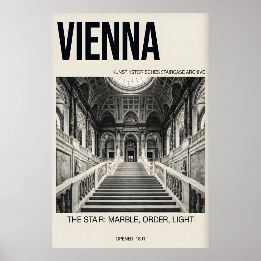 Marble Staircase Poster Vienna Architecture (Vorne)