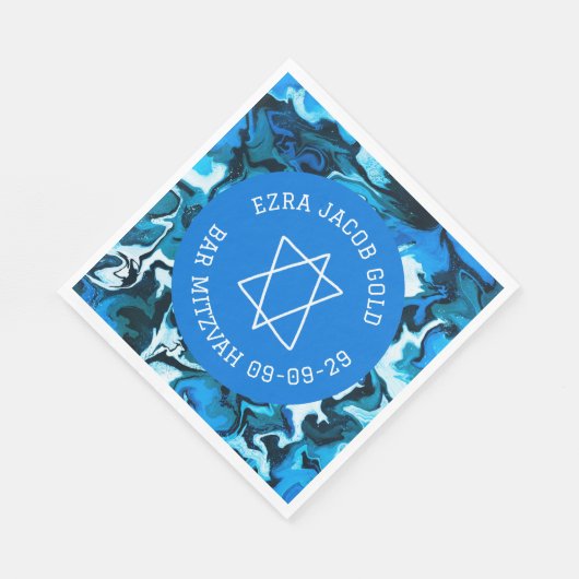Marble Star von David Custom B'nai Bat Bar Mitzvah Serviette (Ecke)
