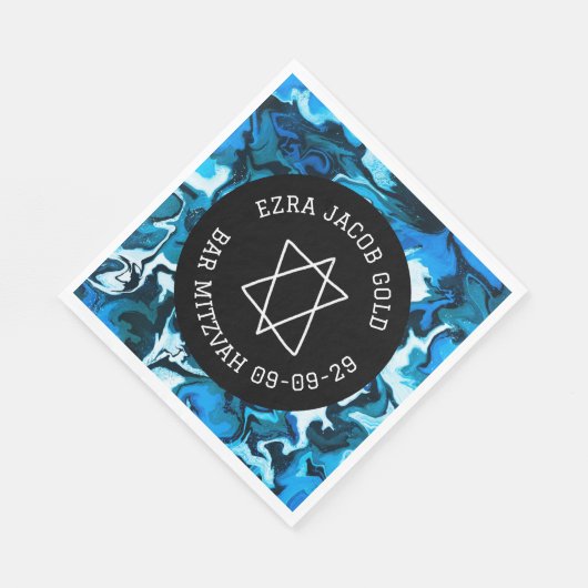 Marble Star von David Custom B'nai Bat Bar Mitzvah Serviette (Ecke)