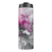 Marble Stone Abstract Pink and Grey Design Thermosbecher (Vorderseite)
