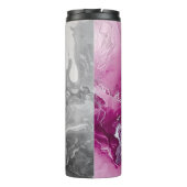 Marble Stone Abstract Pink and Grey Design Thermosbecher (Rückseite)