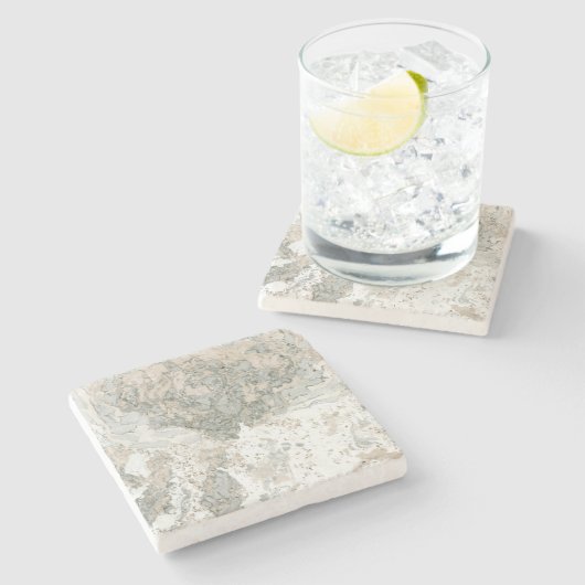Marble Stone Bright Carrara Beige Ivory Cali Gray Steinuntersetzer (Seitenansicht)