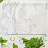 Marble Stone Bright Carrara Beige Ivory Gray Handtuch (Gefaltet)