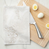 Marble Stone Bright Carrara Beige Ivory Gray Handtuch (Viertel Falte)