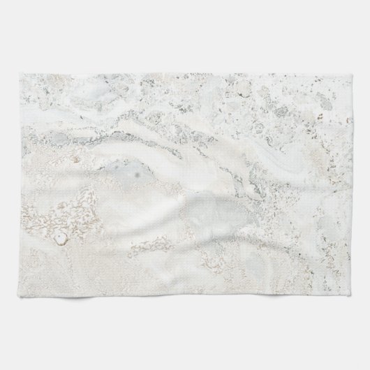 Marble Stone Bright Carrara Beige Ivory Gray Handtuch (Horizontal)