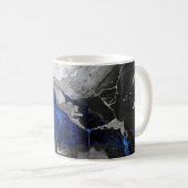Marble Stone, Electric Blue, Black, Grey printed Kaffeetasse (VorderseiteRechts)