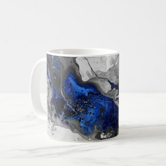 Marble Stone, Electric Blue, Black, Grey printed Kaffeetasse (Vorderseite Links)