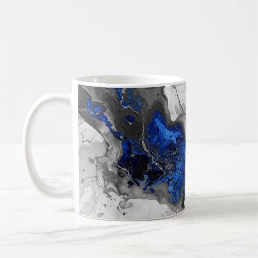 Marble Stone, Electric Blue, Black, Grey printed Kaffeetasse (Links)