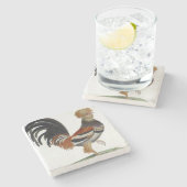 Marble Stone French Bird Steinuntersetzer (Seitenansicht)