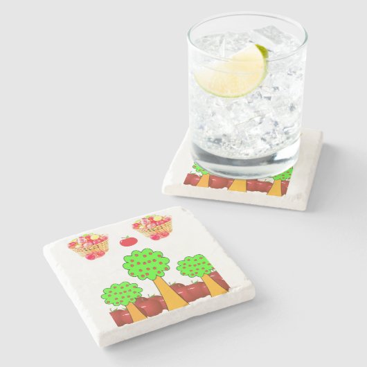 Marble Stone Untersetzer Apple (Seitenansicht)