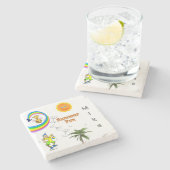 Marble Stone Untersetzer Beach Fun (Seitenansicht)