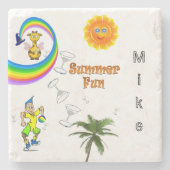 Marble Stone Untersetzer Beach Fun (Vorderseite)