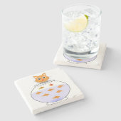 Marble Stone Untersetzer Cat (Seitenansicht)