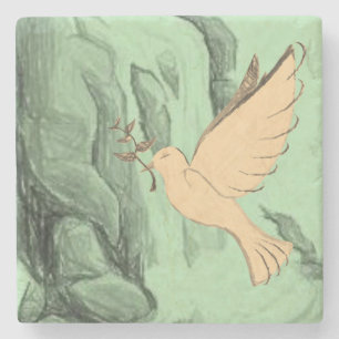 Marble Stone Untersetzer Dove