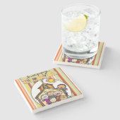 Marble Stone Untersetzer Erntedank (Seitenansicht)