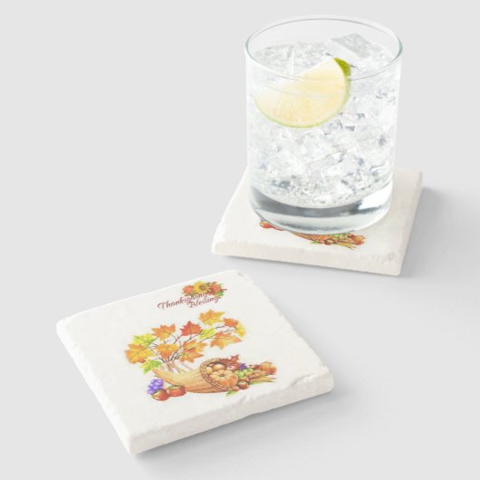 Marble Stone Untersetzer Erntedank (Seitenansicht)