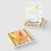 Marble Stone Untersetzer Erntedank (Seitenansicht)