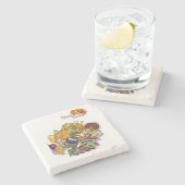 Marble Stone Untersetzer Erntedank (Seitenansicht)