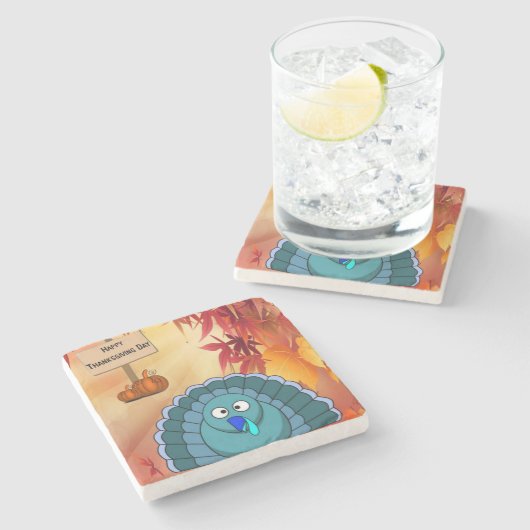 Marble Stone Untersetzer Erntedank (Seitenansicht)