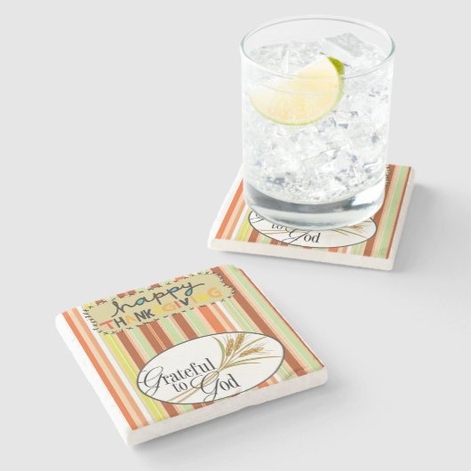 Marble Stone Untersetzer Erntedank (Seitenansicht)