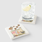 Marble Stone Untersetzer Erntedank (Seitenansicht)