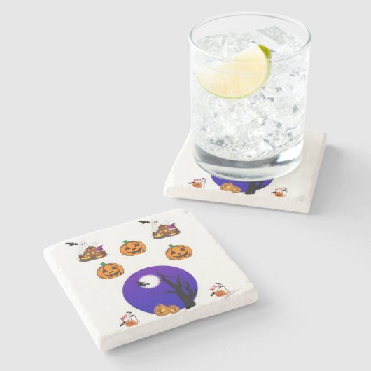 Marble Stone Untersetzer Halloween (Seitenansicht)
