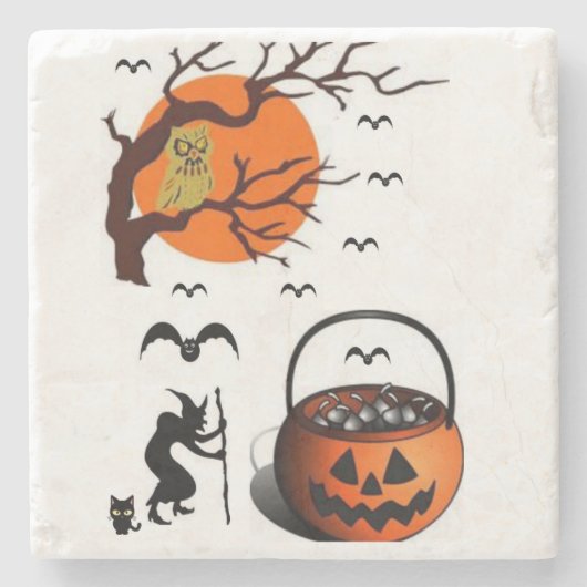 Marble Stone Untersetzer Halloween (Vorderseite)