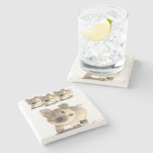 Marble Stone Untersetzer Pig (Seitenansicht)