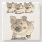 Marble Stone Untersetzer Pig (Vorderseite)