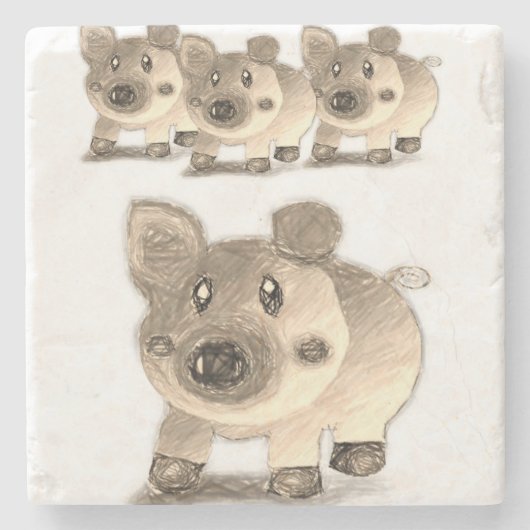 Marble Stone Untersetzer Pig (Vorderseite)
