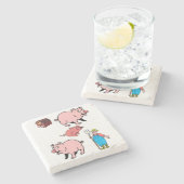 Marble Stone Untersetzer Pig (Seitenansicht)