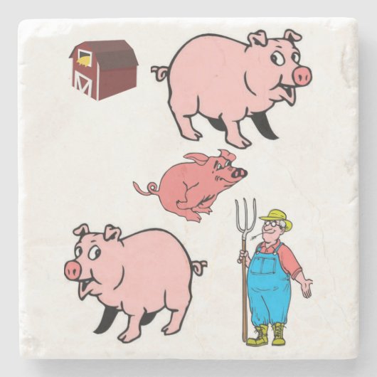 Marble Stone Untersetzer Pig (Vorderseite)