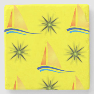Marble Stone Untersetzer Sailing