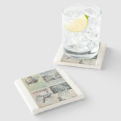 Marble Stone Untersetzer Social Media (Seitenansicht)