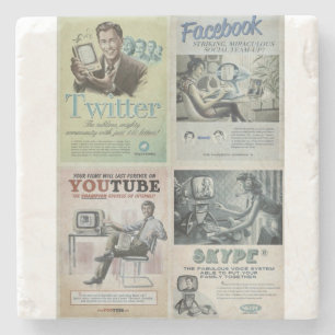 Marble Stone Untersetzer Social Media