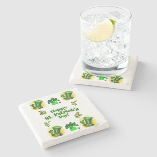 Marble Stone Untersetzer St. Patrick's Day (Seitenansicht)