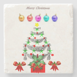 Marble Stone Untersetzer Weihnachten