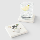 Marble Stone Untersetzer Weihnachten (Seitenansicht)