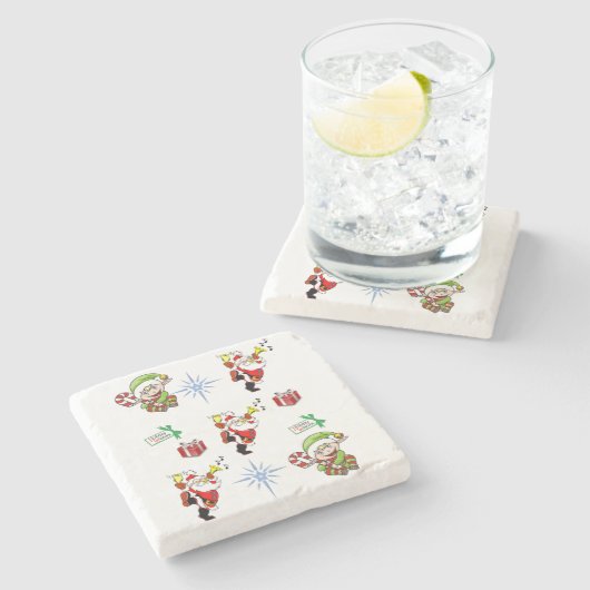 Marble Stone Untersetzer Weihnachten (Seitenansicht)