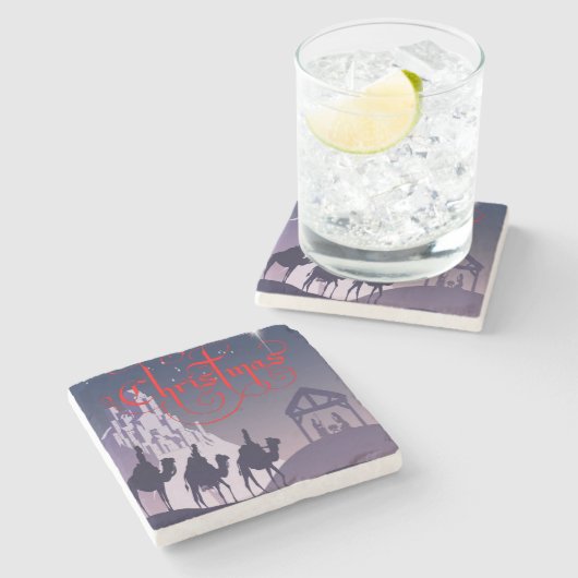 Marble Stone Untersetzer Weihnachten (Seitenansicht)