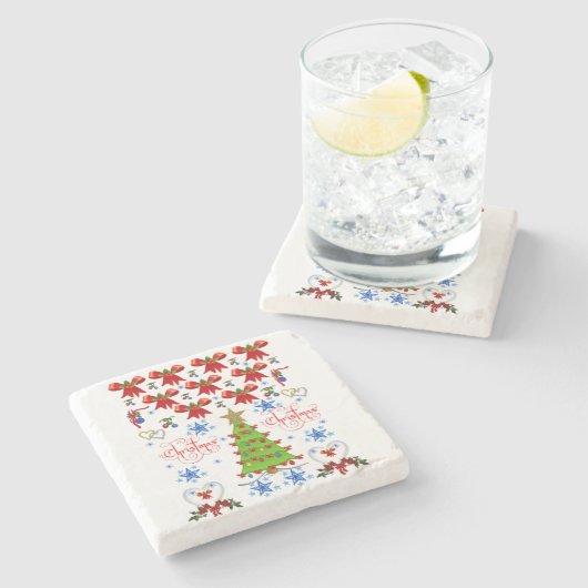 Marble Stone Untersetzer Weihnachten (Seitenansicht)