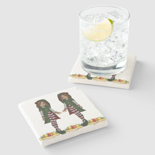 Marble Stone Untersetzer Weihnachten (Seitenansicht)