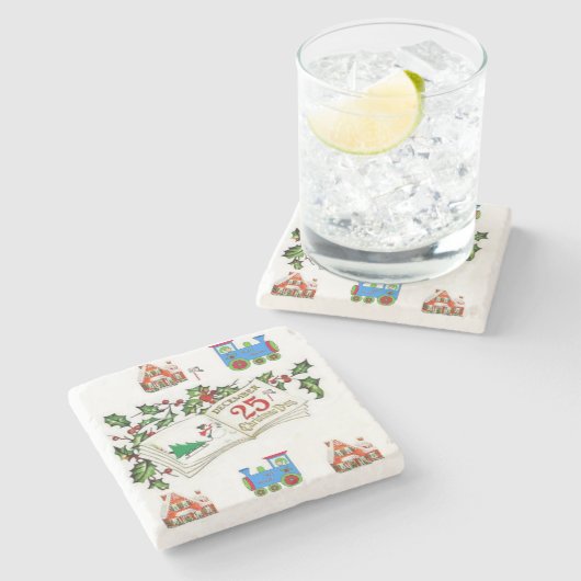 Marble Stone Untersetzer Weihnachten (Seitenansicht)