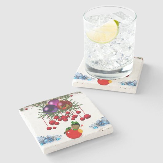 Marble Stone Untersetzer Weihnachten (Seitenansicht)