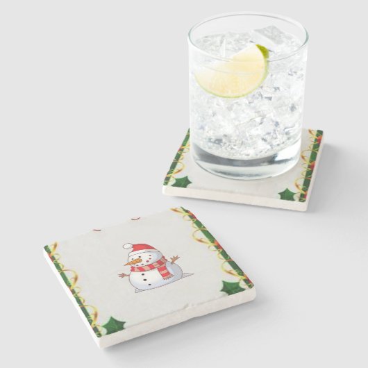 Marble Stone Untersetzer Weihnachten (Seitenansicht)