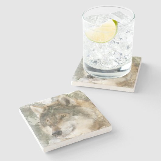 Marble Stone Untersetzer - Wolf (Seitenansicht)